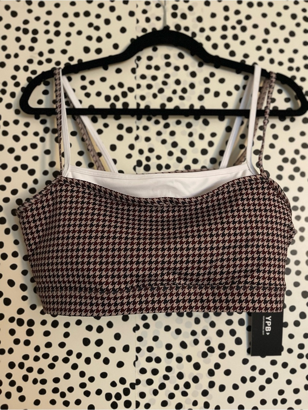 YPB Abercrombie & Fitch Sports Bra XL Brown Houndstooth